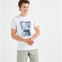 Men's Crew Neck Breathable Essential Fitness T-shirt - White/print