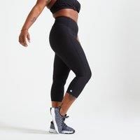 Women's Fitness Cardio Short Leggings With Phone Pocket - Black