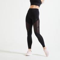 High-Waisted Bimaterial Cardio Fitness Leggings Sports Pants - Womens - Domyos