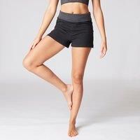 Women's Cotton Yoga Shorts - Black/grey Marl