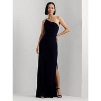 Lauren By Ralph Lauren Belina One Shoulder Evening Dress - Black