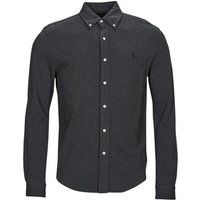 Polo Ralph Lauren  CHEMISE AJUSTEE COL BOUTONNE EN POLO FEATHERWEIGHT  men's Long sleeved Shirt in Grey