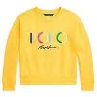 Polo Ralph Lauren Girls Polo Graphic Sweat Top - Chrome Yellow