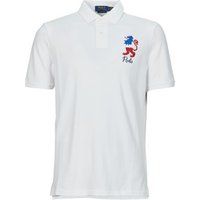 Polo Ralph Lauren  POLO COUPE DROITE EN COTON BRODE  men's Polo shirt in White