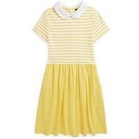 Ralph Lauren Girls Stripe Top Dress - Oasis Yellow Stripe