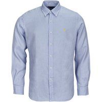 Polo Ralph Lauren  CHEMISE COUPE DROITE EN LIN  men's Long sleeved Shirt in Blue