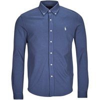 Polo Ralph Lauren  CHEMISE AJUSTEE COL BOUTONNE EN POLO FEATHERWEIGHT  men's Long sleeved Shirt in Blue