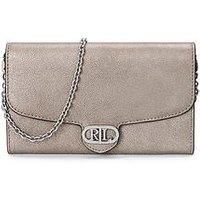 Lauren Ralph Lauren Adair Clutch bag Leather 20 cm silver coloured