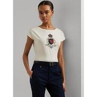 Lauren By Ralph Lauren Grieta Short Sleeve T-Shirt - Cream