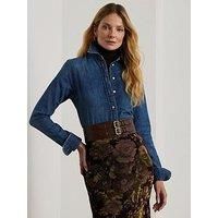 Lauren By Ralph Lauren Jamelko Denim Shirt - Blue - Navy