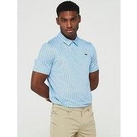 Lacoste Men's Anti-UV Printed Golf Polo Shirt, Blue