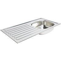 Utility Polished Stainless steel 1 Bowl Sink & drainer