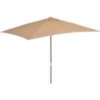 Outdoor Parasol with Wooden Pole 200x300 cm Taupe