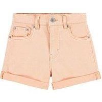 Levi'S Girls Twill Mini Mom Roll Cuff Shorts - Coral Sands