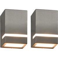 Outdoor Wall Lights 2 pcs 35 W Silver Rectangular