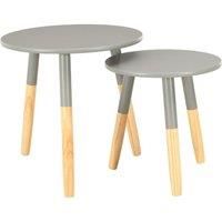 Side Tables 2 pcs Grey Solid Pinewood