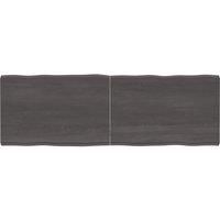 Table Top Dark Grey 180x60x(2-6) cm Treated Solid Wood Live Edge