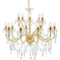 Chandelier 2-layer Golden 15 x E14 Bulbs