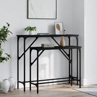 Console Tables 2 pcs Black Engineered Wood