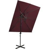 Cantilever Umbrella with Double Top Bordeaux Red 250x250 cm