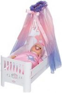 Baby Annabell Sweet Dreams Bed, Doll Bed with Light-Up Canopy, Mattress, Matching Pillow and Blanket for 43cm Dolls, Plays a Lullaby, For Children Aged 3+, 710302 Zapf Creation