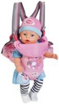 BABY born Baby Carrier - Doll Carrier Seat for BABY born - Can be Worn on The Front or Back. Fits BABY born Dolls up to 43cm - Suitable for Children Aged 3+ Years