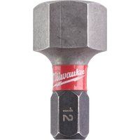 Milwaukee Shockwave Impact Duty Hex Screwdriver Bits Hex 12mm 25mm Pack of 2