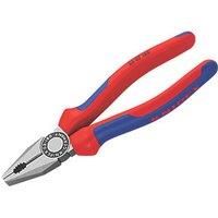 Knipex Combination Pliers black atramentized, with multi-component grips 180 mm (self-service card/blister) 03 02 180 SB