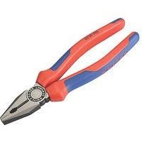 Knipex Combination Pliers black atramentized, with multi-component grips 200 mm (self-service card/blister) 03 02 200 SB