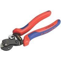 KNIPEX 95 62 160 SB Wire Rope Cutter also for high-strength wire rope with multi-component grips burnished 160 mm