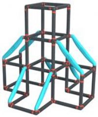 BIG KRAXXL The Tower climbing frame, garden fun for kids. For children 3+ yrs. Holds 100kg. Easy assemble. Great for physical activity and motor skills. 140cm high and multiple combinations possible