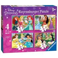 Ravensburger 3079 Disney Princess-4 in Box (12, 16, 20, 24 Piece) Jigsaw Puzzles for Kids Age 3 Years and up