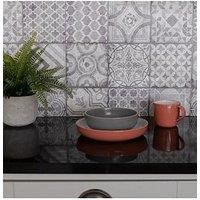 D-C-Wall Moroccan Grey Tiles 3D Wallpaper for Splashbacks 4m x 67.5cm