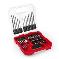 Original Einhell L-Case 40-Piece bit and Drill Set (25 Mm bits, Quick-Change bit Holder, Socket Spanner, Countersink, Metal, Stone and Wood Drill bits incl. Storage Box)