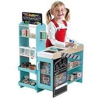 Theo Klein 9391 Supermarket , Wood (MDF) I Modern Store incl Cash Register, Barrier, Chalkboard and Accessories I Toys for Children Aged 3 and over