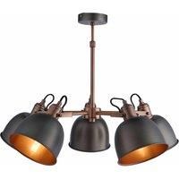 Nielsen Bainbridge 5 Light Shaded Chandelier, Matt Silver Antique Copper finish