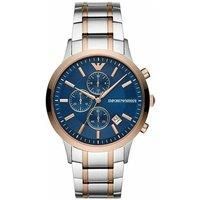 NEW EMPORIO ARMANI MENS RENATO BLUE ROSE CHRONOGRAPH WATCH - AR80025 - RRP £429