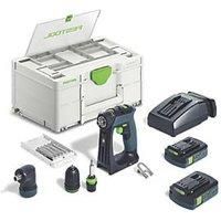 Festool 576886 CXS18C3,0-Set 18V 2x3Ah Cordless Drill Kit Brushless Motor