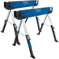 Scheppach Sawhorse 61.8-82cm Height 589kg Load Capacity, Robust Table Frame in Seconds | MWB600