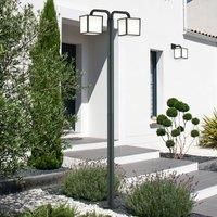 Trio Lights LED Outdoor Wall Light Cuganbo cast Aluminium Standard Lamp 2-Light Charcoal