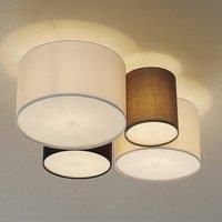 Trio Lighting Hotel ceiling light with four fabric lampshades