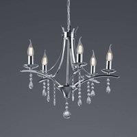 Trio Leuchten Chandelier, Metal, Chrome