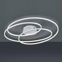 Trio Leuchten Design Ceiling Light White 80 cm incl. LED 3-Step dimmable - Rowin Aluminium/Steel/Polyester Round (Non Replaceable) LED Max. 1 x 50 Watt/Indoor Lighting/Lights/Lamps/Living r