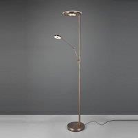 Trio Lighting Barrie LED uplighter, reading light, antique brass