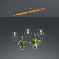 Plant hanging lamp, 3-bulb, glass for decoration