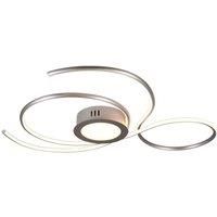 Trio Lighting Jive LED ceiling lamp, 80 cm, nickel