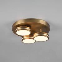 Trio Lighting Franklin 3-bulb LED ceiling lamp antique brass