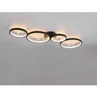 Trio Lighting LED ceiling lamp Groovy 4-bulb black 3,000K