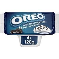 OREO Vanilla Flavour Yogurt with Oreo Cookie Pieces 4 x 120g (480g)