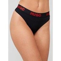 HUGO Women/'s Thong Sporty Logo String, Black1, XL